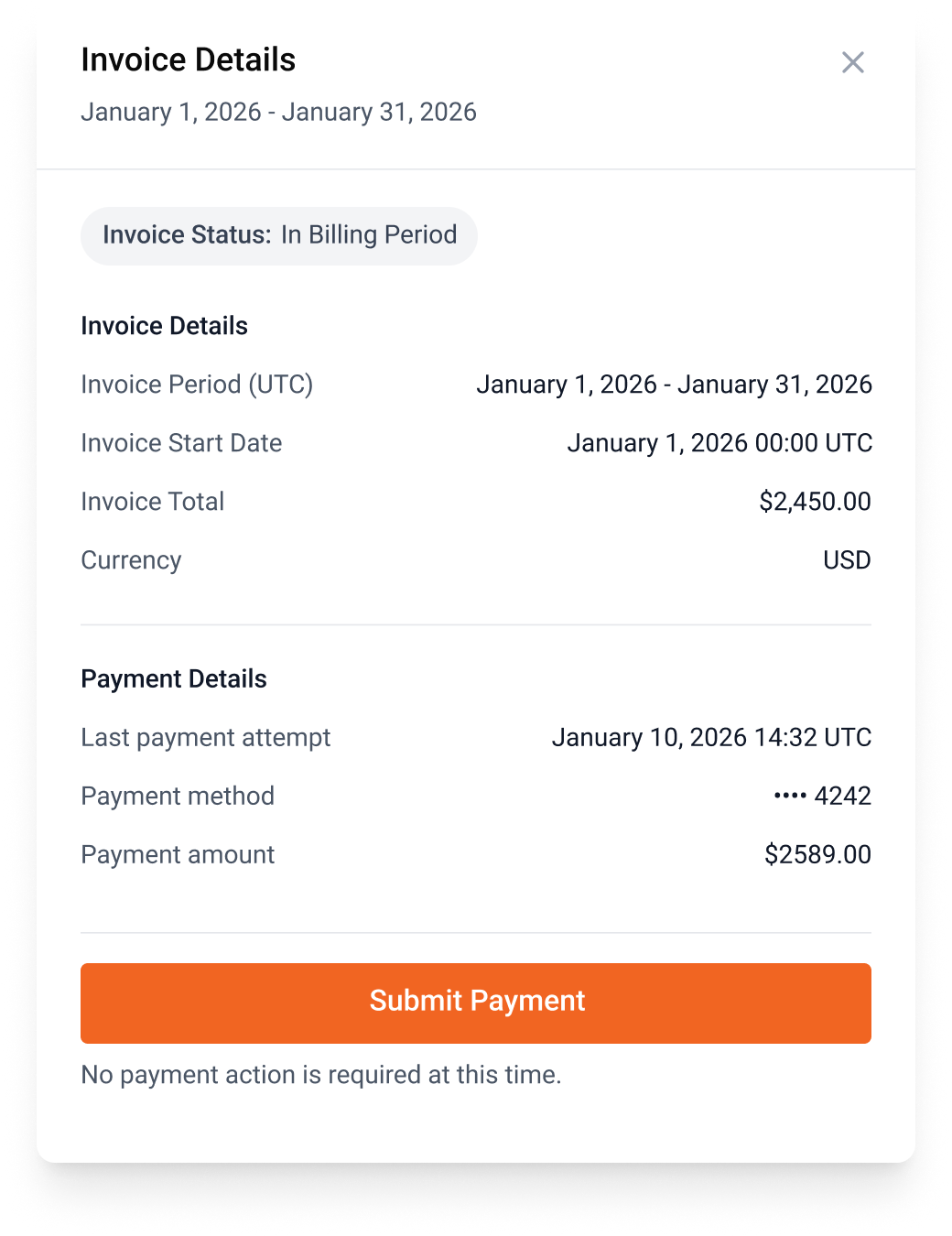billing period